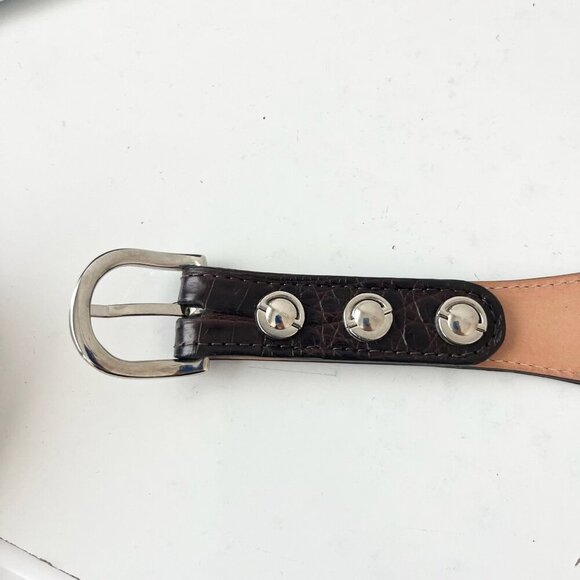 NEW Rod Patrick Boots Mens Western Belt 1.5 in Taper 30 in Brown Caiman Leather - Picture 4 of 8